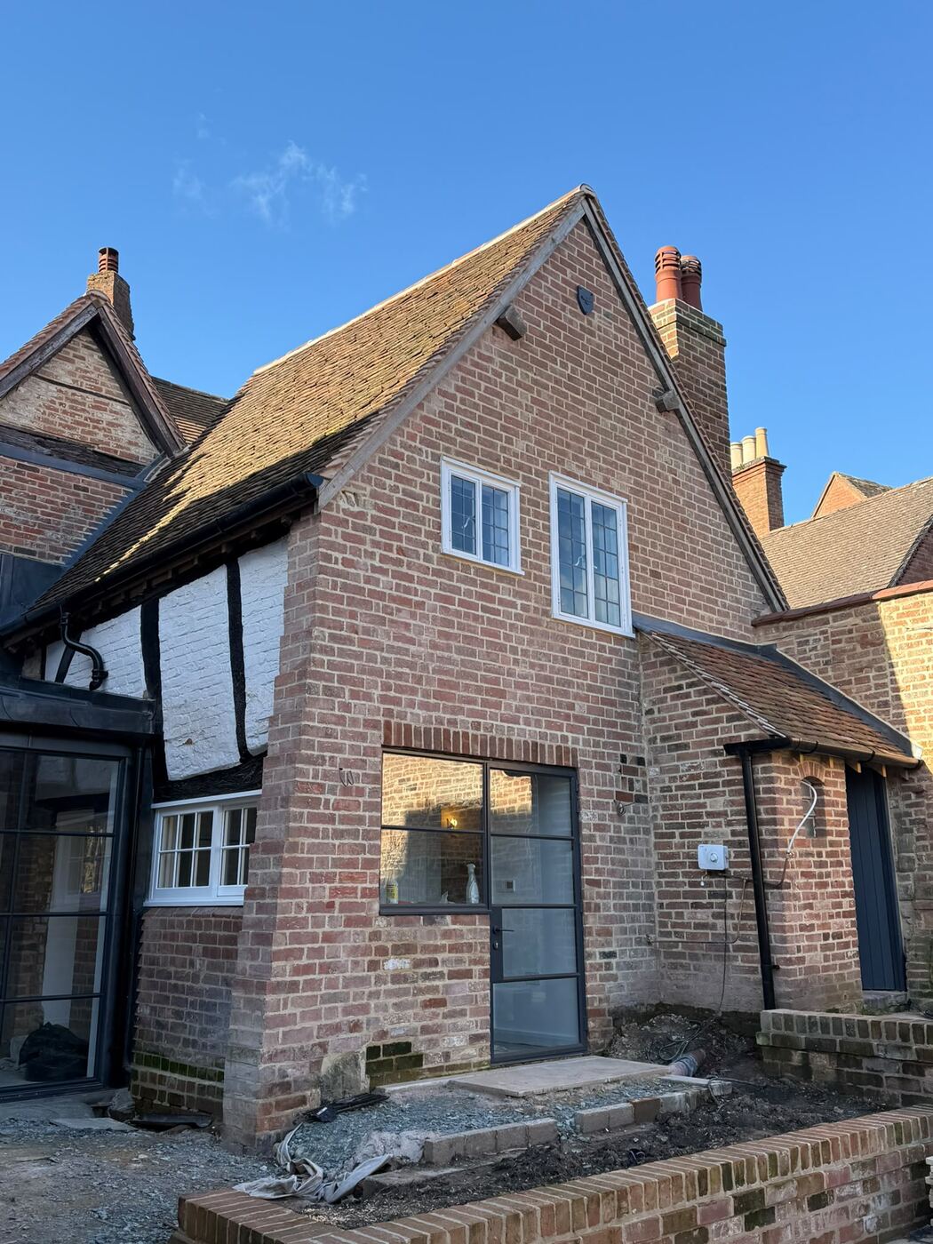 Handmade tile gable and porch, High Street Warwick