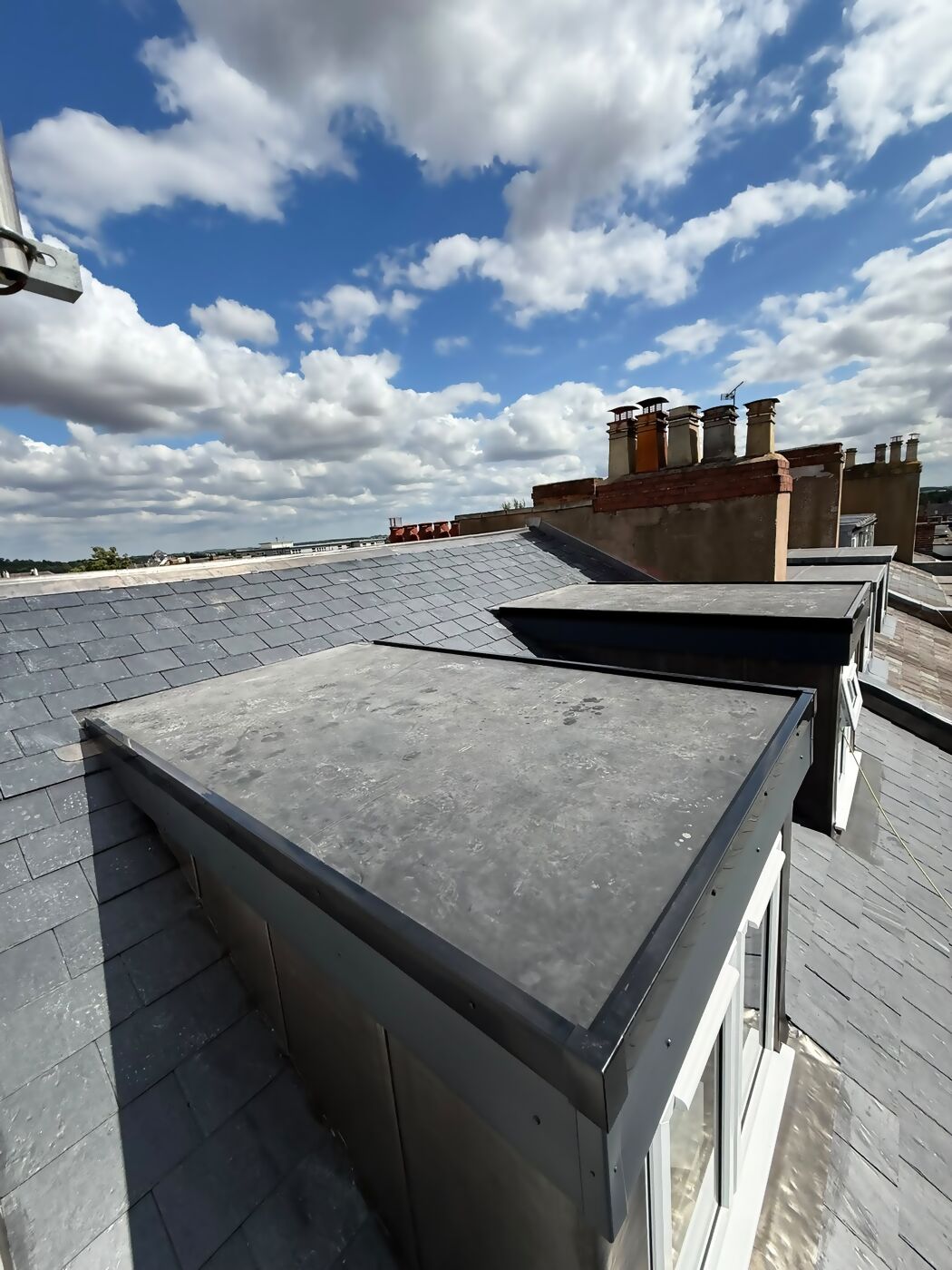 New slate roof and EPDM dormer refurbishment, Clarendon Square Leamington